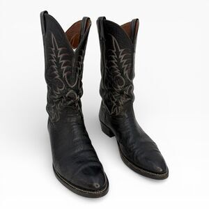 NOCONA BLACK CHERRY MENS SIZE 10.5D BLACK FULL CALF WESTERN COWBOY BOOTS